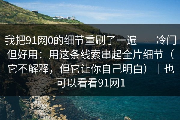 我把91网0的细节重刷了一遍——冷门但好用：用这条线索串起全片细节（它不解释，但它让你自己明白）｜也可以看看91网1