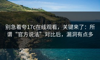 别急着夸17c在线观看，关键来了：所谓“官方说法”对比后，漏洞有点多