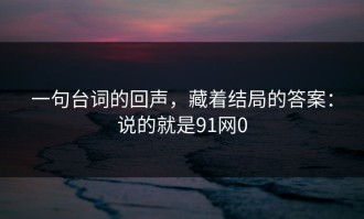 一句台词的回声，藏着结局的答案：说的就是91网0