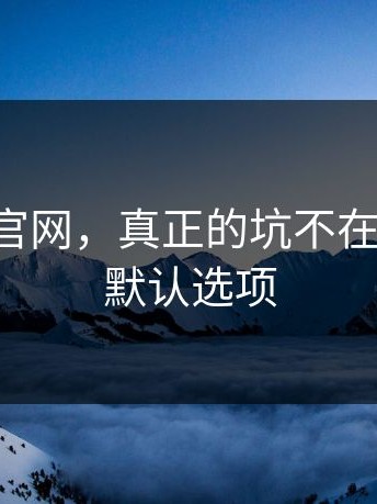 关于17c官网，真正的坑不在规则，在默认选项