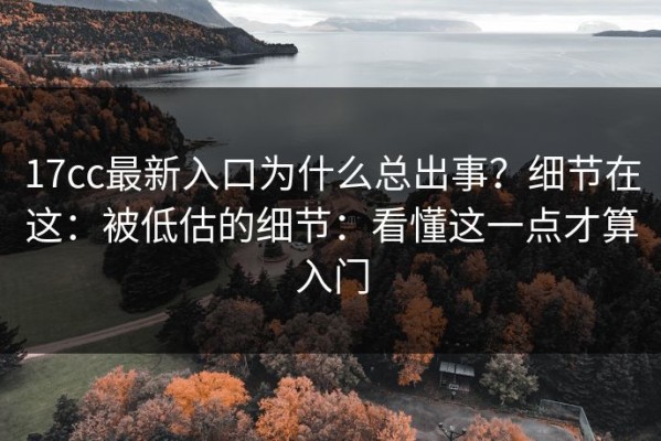 17cc最新入口为什么总出事？细节在这：被低估的细节：看懂这一点才算入门
