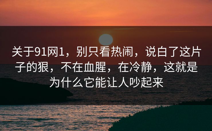 关于91网1，别只看热闹，说白了这片子的狠，不在血腥，在冷静，这就是为什么它能让人吵起来