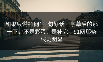 如果只说91网1一句好话：字幕后的那一下，不是彩蛋，是补完｜91网那条线更明显