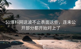 51爆料网这波不止表面这些，连未公开部分都开始对上了