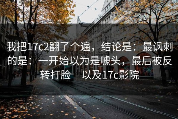 我把17c2翻了个遍，结论是：最讽刺的是：一开始以为是噱头，最后被反转打脸｜以及17c影院