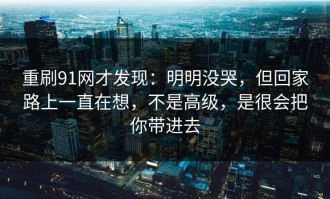 重刷91网才发现：明明没哭，但回家路上一直在想，不是高级，是很会把你带进去