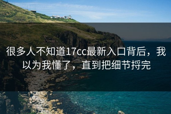 很多人不知道17cc最新入口背后，我以为我懂了，直到把细节捋完