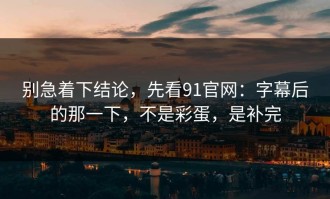 别急着下结论，先看91官网：字幕后的那一下，不是彩蛋，是补完