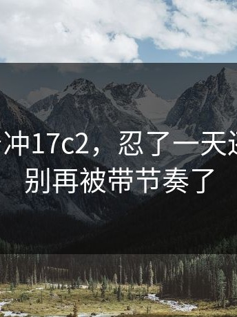 先别急着冲17c2，忍了一天还是想说：别再被带节奏了