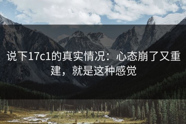 说下17c1的真实情况：心态崩了又重建，就是这种感觉