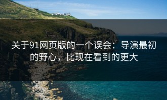 关于91网页版的一个误会：导演最初的野心，比现在看到的更大