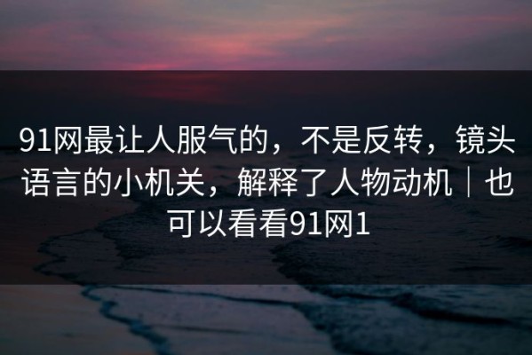91网最让人服气的，不是反转，镜头语言的小机关，解释了人物动机｜也可以看看91网1
