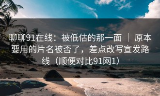 聊聊91在线：被低估的那一面 ｜ 原本要用的片名被否了，差点改写宣发路线（顺便对比91网1）