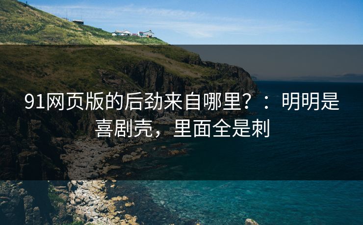 91网页版的后劲来自哪里？：明明是喜剧壳，里面全是刺