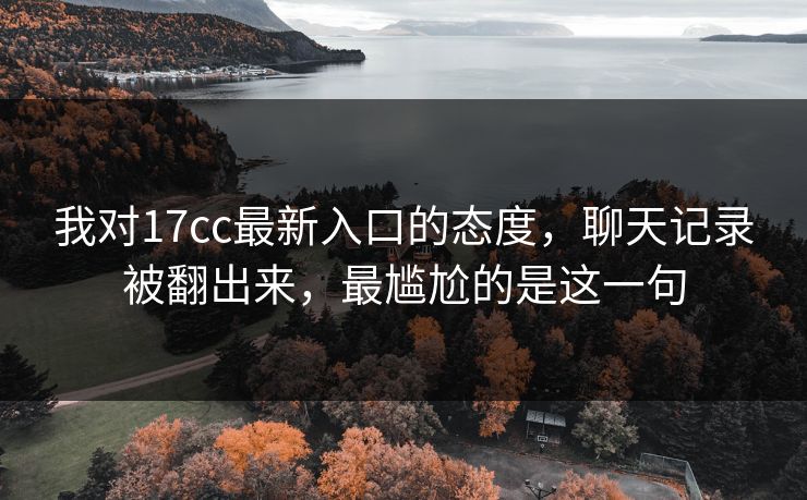 我对17cc最新入口的态度，聊天记录被翻出来，最尴尬的是这一句